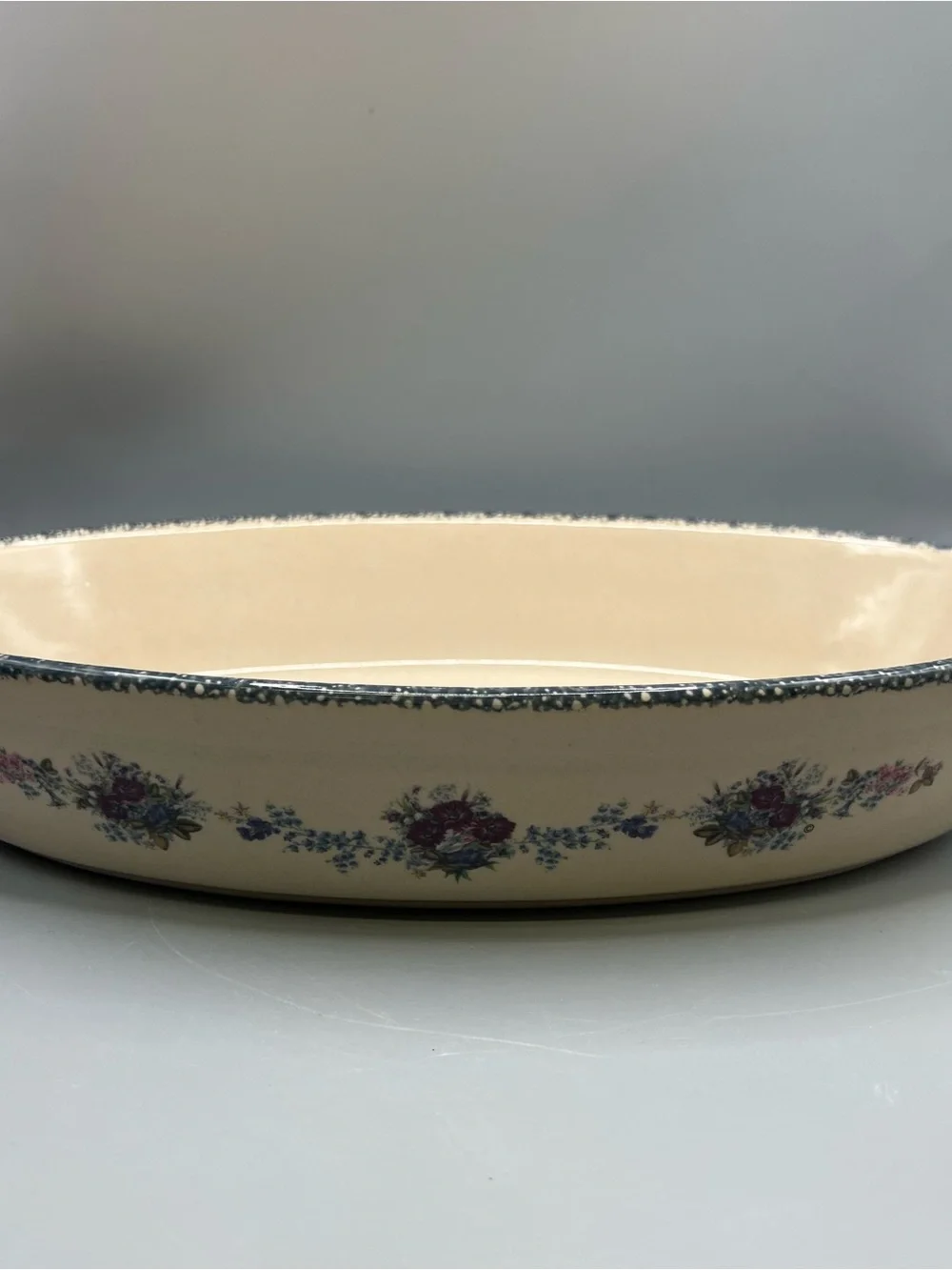 Home & Garden Party Ltd. 14” Deep Dish Floral Patten Casserole Dish 2002